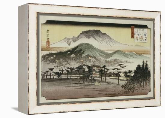 Evening Bell at Mii Temple, from the Series 'Eight Views of Lake Biewa'-Ando Hiroshige-Framed Premier Image Canvas