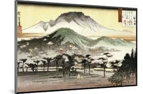 Evening Bell at Mii Temple-Ando Hiroshige-Mounted Premium Giclee Print