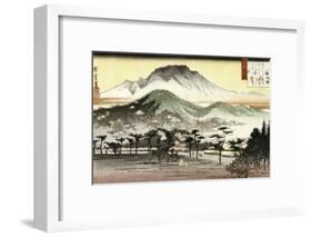Evening Bell at Mii Temple-Ando Hiroshige-Framed Giclee Print