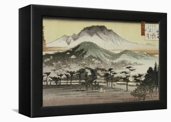 Evening Bell at Mii Temple-Ando Hiroshige-Framed Premier Image Canvas