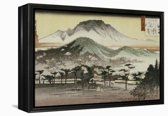 Evening Bell at Mii Temple-Ando Hiroshige-Framed Premier Image Canvas