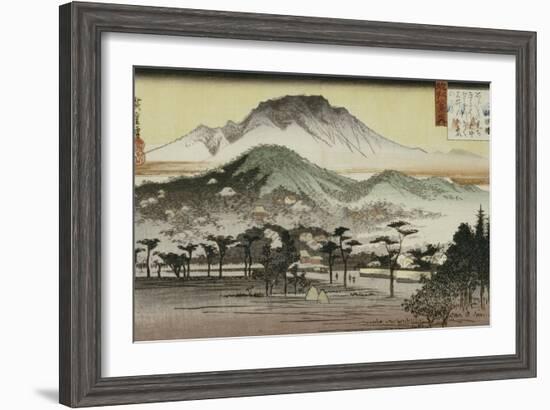 Evening Bell at Mii Temple-Ando Hiroshige-Framed Giclee Print