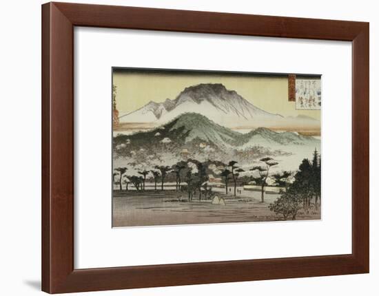 Evening Bell at Mii Temple-Ando Hiroshige-Framed Giclee Print