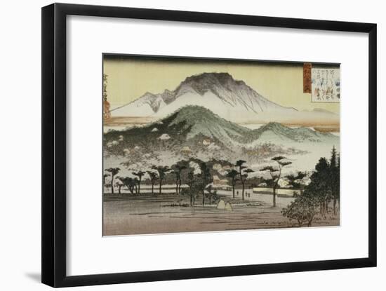 Evening Bell at Mii Temple-Ando Hiroshige-Framed Giclee Print