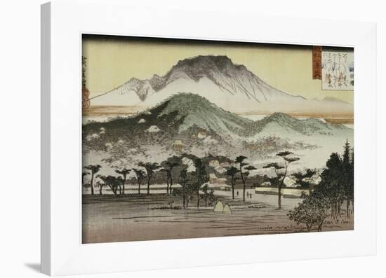 Evening Bell at Mii Temple-Ando Hiroshige-Framed Giclee Print