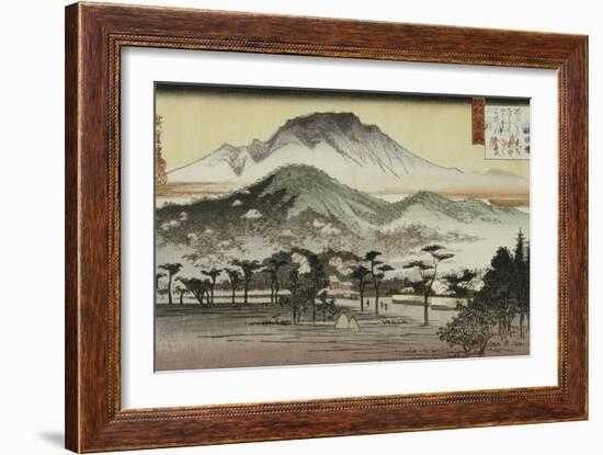 Evening Bell at Mii Temple-Ando Hiroshige-Framed Giclee Print