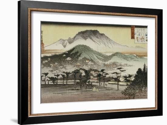 Evening Bell at Mii Temple-Ando Hiroshige-Framed Giclee Print