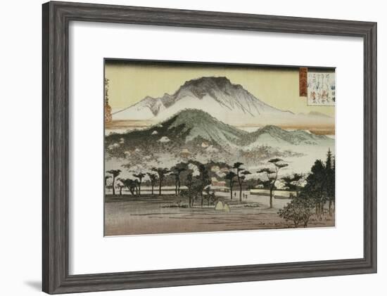 Evening Bell at Mii Temple-Ando Hiroshige-Framed Giclee Print