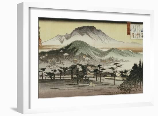 Evening Bell at Mii Temple-Ando Hiroshige-Framed Giclee Print