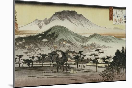Evening Bell at Mii Temple-Ando Hiroshige-Mounted Giclee Print