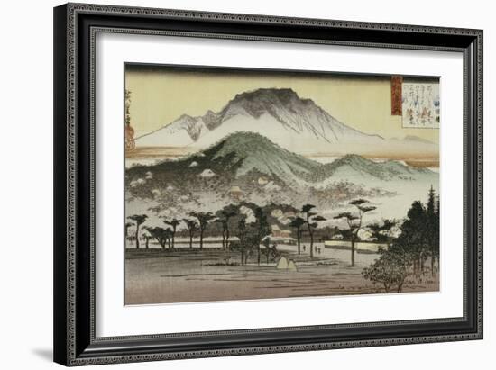 Evening Bell at Mii Temple-Ando Hiroshige-Framed Giclee Print