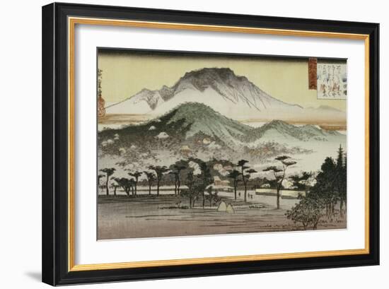 Evening Bell at Mii Temple-Ando Hiroshige-Framed Giclee Print
