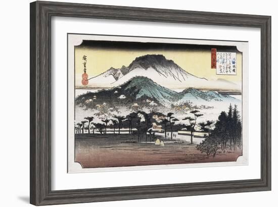 Evening Bell at Mii Temple-Ando Hiroshige-Framed Art Print