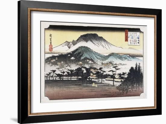 Evening Bell at Mii Temple-Ando Hiroshige-Framed Art Print