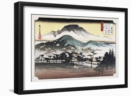 Evening Bell at Mii Temple-Ando Hiroshige-Framed Art Print