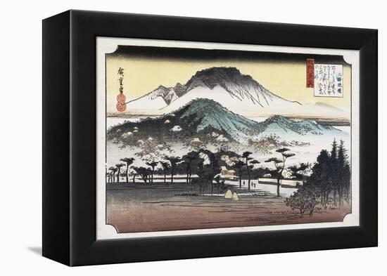 Evening Bell at Mii Temple-Ando Hiroshige-Framed Stretched Canvas