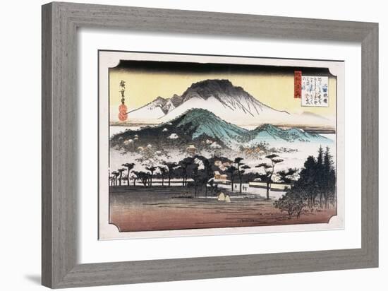 Evening Bell at Mii Temple-Ando Hiroshige-Framed Art Print