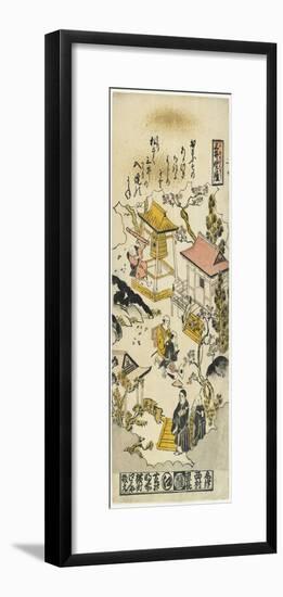 Evening Bell at Miidera Temple, C. 1730-Nishimura Shigenaga-Framed Giclee Print