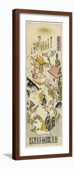 Evening Bell at Miidera Temple, C. 1730-Nishimura Shigenaga-Framed Giclee Print