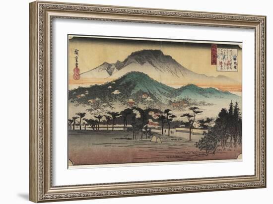 Evening Bells at Miidera Temple, C. 1834-Utagawa Hiroshige-Framed Giclee Print