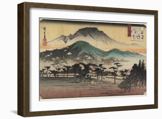 Evening Bells at Miidera Temple, C. 1834-Utagawa Hiroshige-Framed Giclee Print