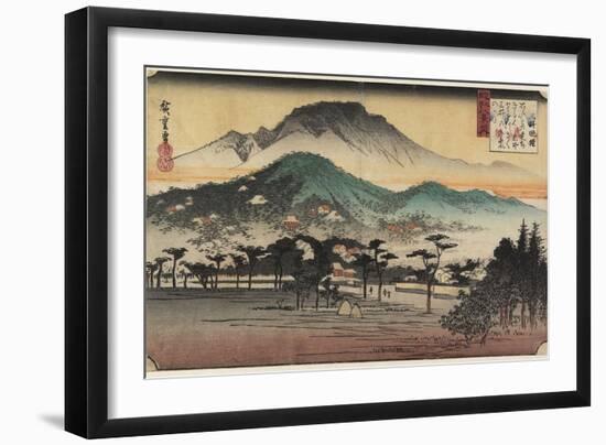 Evening Bells at Miidera Temple, C. 1834-Utagawa Hiroshige-Framed Giclee Print