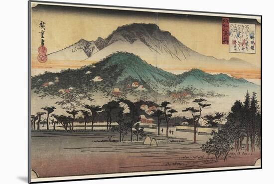Evening Bells at Miidera Temple, C. 1834-Utagawa Hiroshige-Mounted Giclee Print