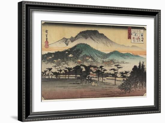 Evening Bells at Miidera Temple, C. 1834-Utagawa Hiroshige-Framed Giclee Print