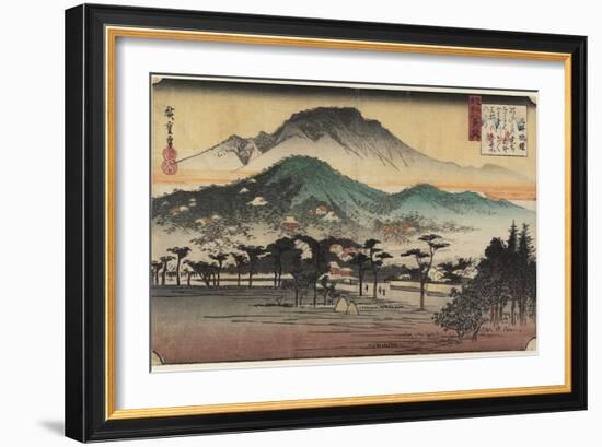 Evening Bells at Miidera Temple, C. 1834-Utagawa Hiroshige-Framed Giclee Print