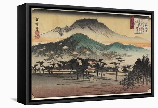 Evening Bells at Miidera Temple, C. 1834-Utagawa Hiroshige-Framed Premier Image Canvas