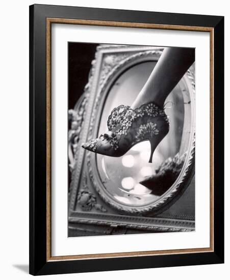 Evening Boot Designed by Roger Vivier For Dior-Paul Schutzer-Framed Photographic Print