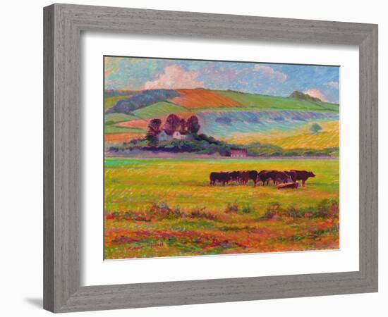 Evening Cattle, Cuckmere Valley, Sussex-Robert Tyndall-Framed Giclee Print