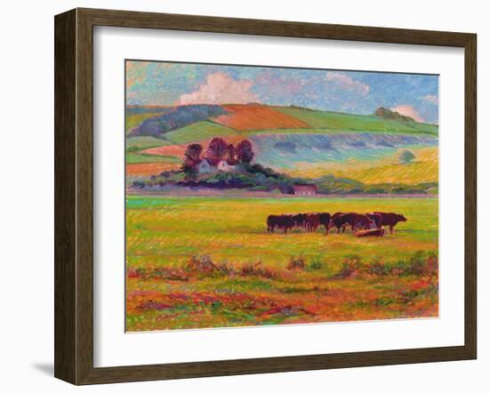 Evening Cattle, Cuckmere Valley, Sussex-Robert Tyndall-Framed Giclee Print