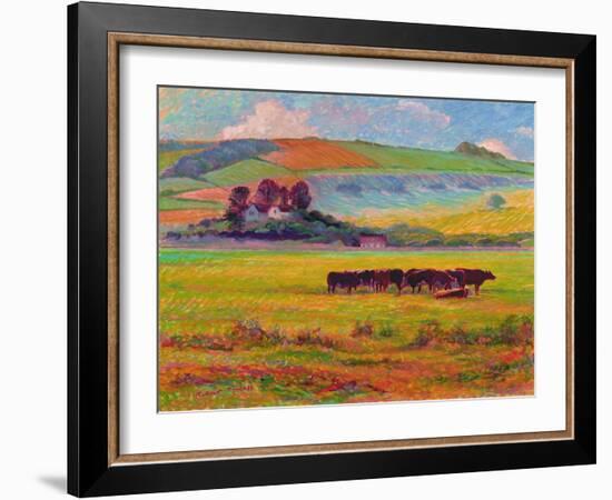 Evening Cattle, Cuckmere Valley, Sussex-Robert Tyndall-Framed Giclee Print