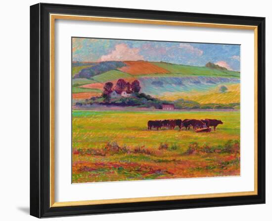 Evening Cattle, Cuckmere Valley, Sussex-Robert Tyndall-Framed Giclee Print