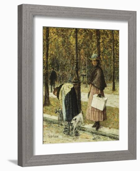 Evening, Champs-Elysees-Childe Hassam-Framed Giclee Print