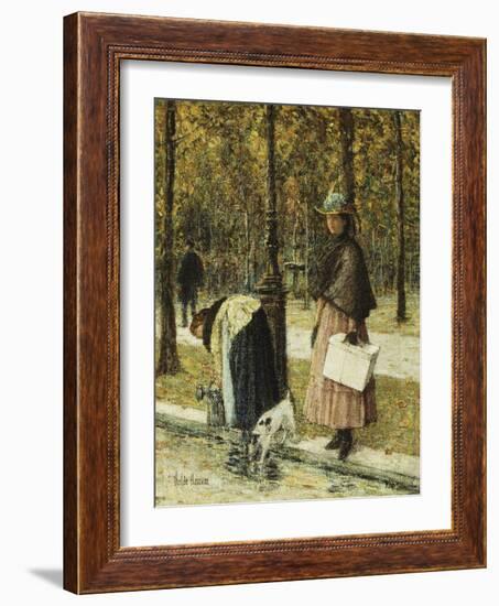 Evening, Champs-Elysees-Childe Hassam-Framed Giclee Print