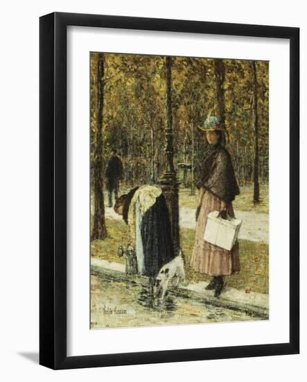 Evening, Champs-Elysees-Childe Hassam-Framed Giclee Print