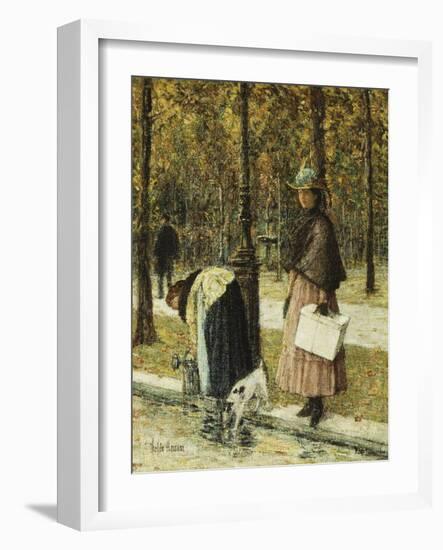 Evening, Champs-Elysees-Childe Hassam-Framed Giclee Print
