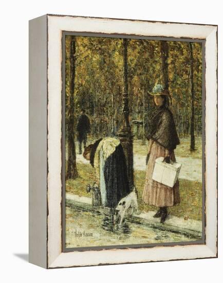 Evening, Champs-Elysees-Childe Hassam-Framed Premier Image Canvas