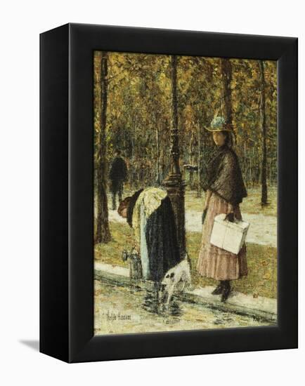 Evening, Champs-Elysees-Childe Hassam-Framed Premier Image Canvas