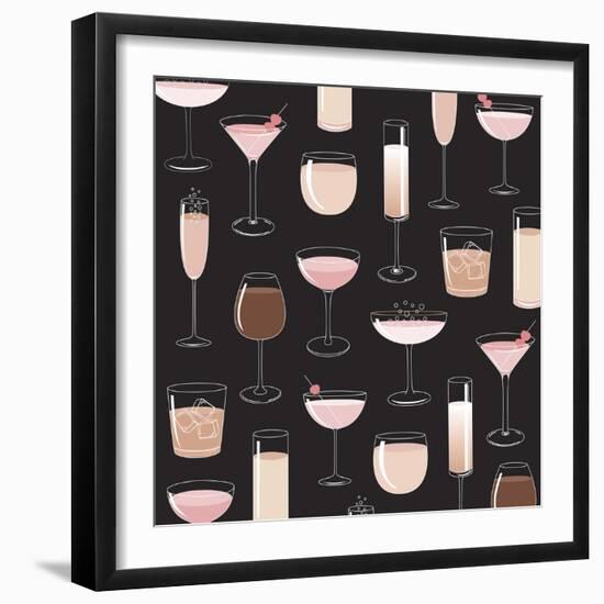 Evening Cocktails-Elizabeth Caldwell-Framed Giclee Print