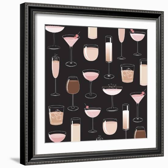 Evening Cocktails-Elizabeth Caldwell-Framed Giclee Print