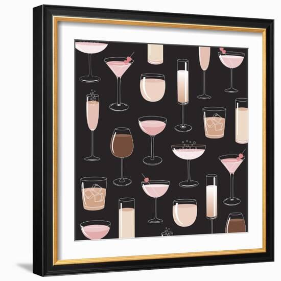 Evening Cocktails-Elizabeth Caldwell-Framed Giclee Print