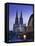 Evening, Cologne Cathedral and Hohenzollern Bridge, Cologne, Rhineland-Westphalia, Germany-Walter Bibikow-Framed Premier Image Canvas
