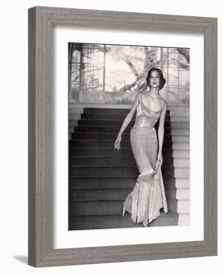 Evening Dress Designed by a California Designer-Gordon Parks-Framed Photographic Print