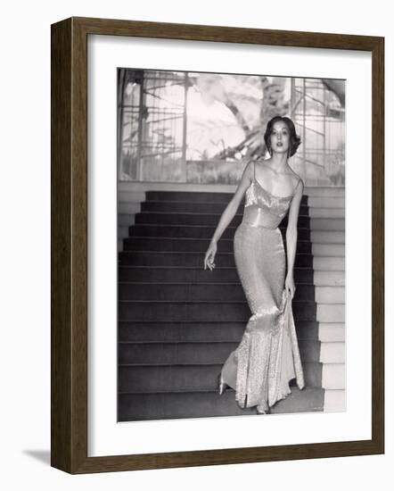 Evening Dress Designed by a California Designer-Gordon Parks-Framed Photographic Print