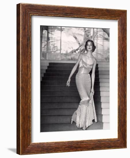 Evening Dress Designed by a California Designer-Gordon Parks-Framed Photographic Print