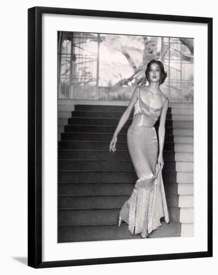 Evening Dress Designed by a California Designer-Gordon Parks-Framed Photographic Print