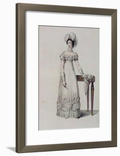 Evening Dress, Fashion Plate from Ackermann's Repository of Arts-English School-Framed Giclee Print